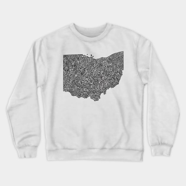 Ohio Map Crewneck Sweatshirt by Naoswestvillage